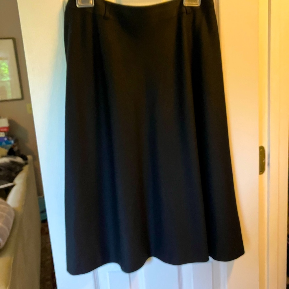 Talbots Italian Black Wool A-line Skirt Sz 6